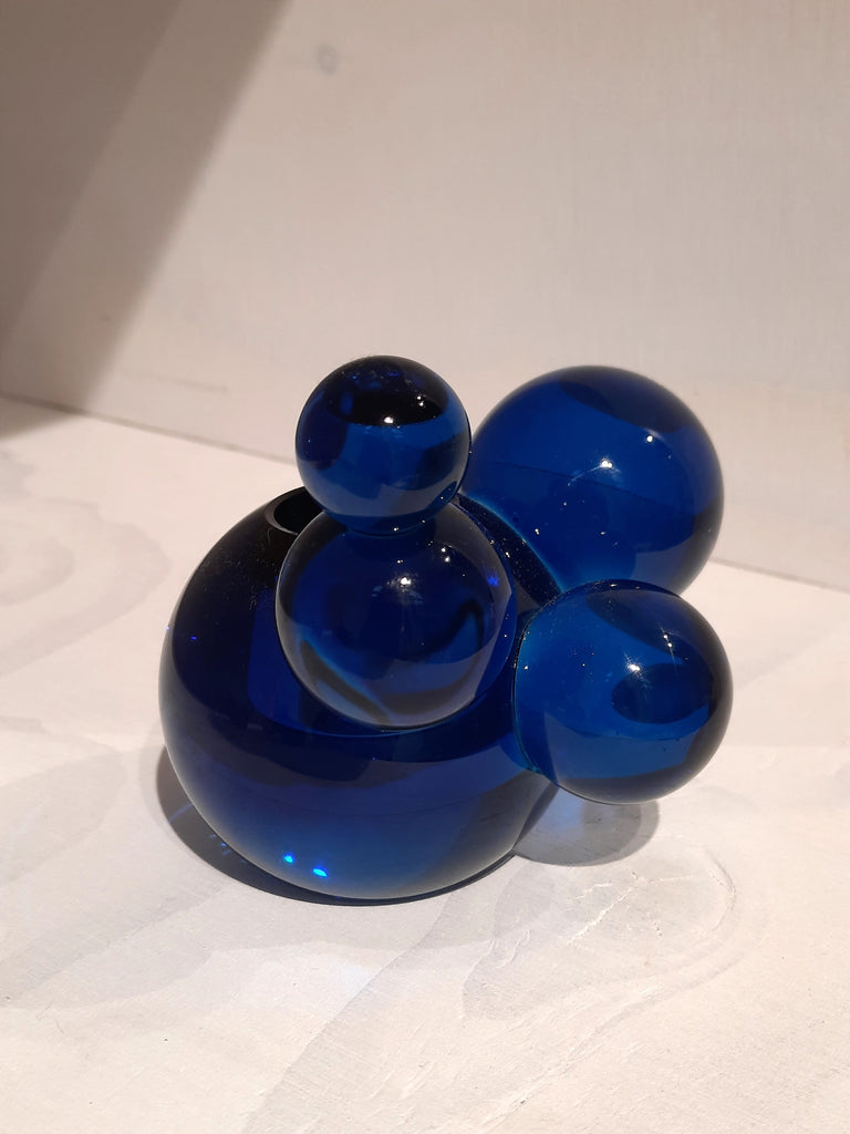 glazen handgemaakt kaarsenstandaard blauw