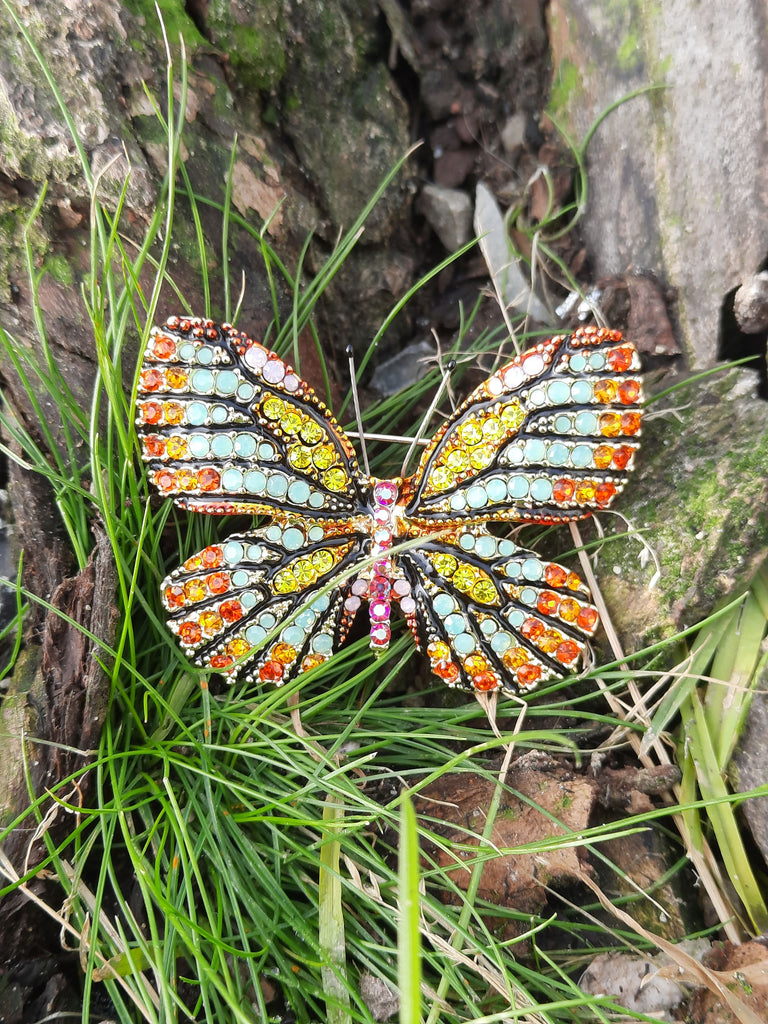 kleurrijke kleine vlinder broche
