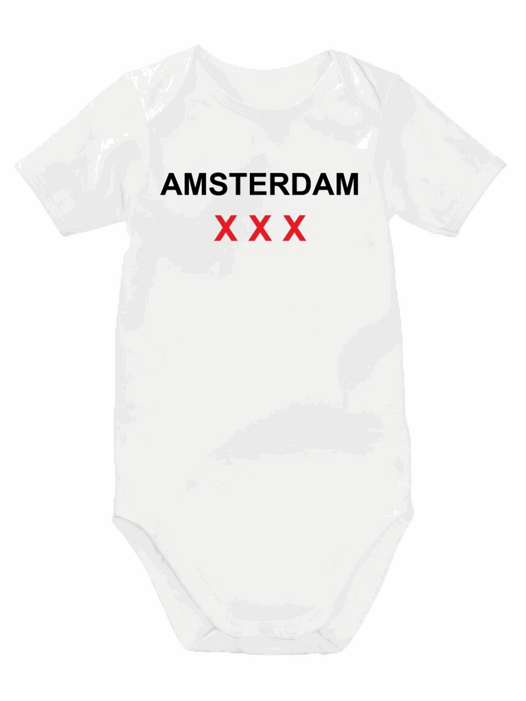 baby romper van katoen met Amsterdam print