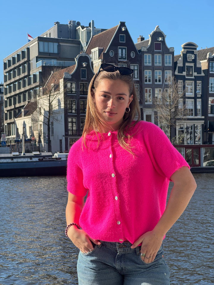 Baileys vest met knopen gebreid donkerblauw | Schulteherenmode.nl