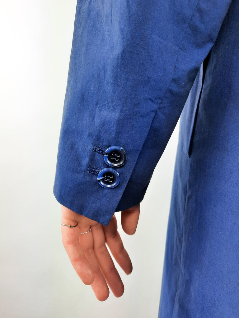 Lange elegante blauwe VENT DU NORD jas met knopen